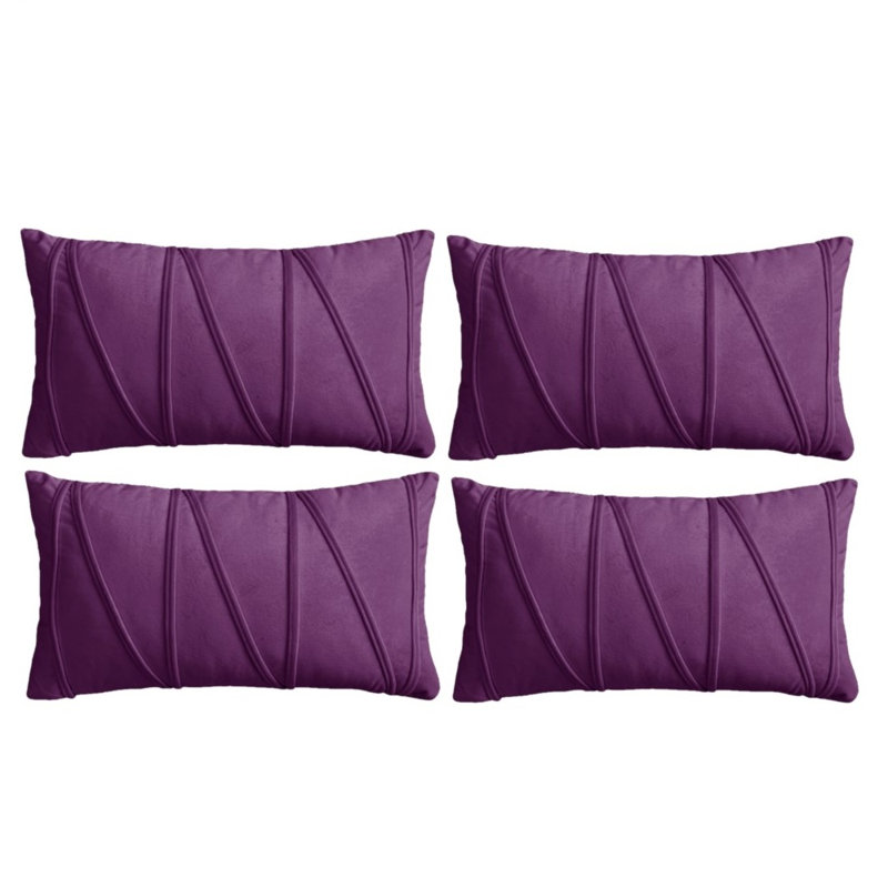 Housses de coussin rectangulaires en velours, Mauve