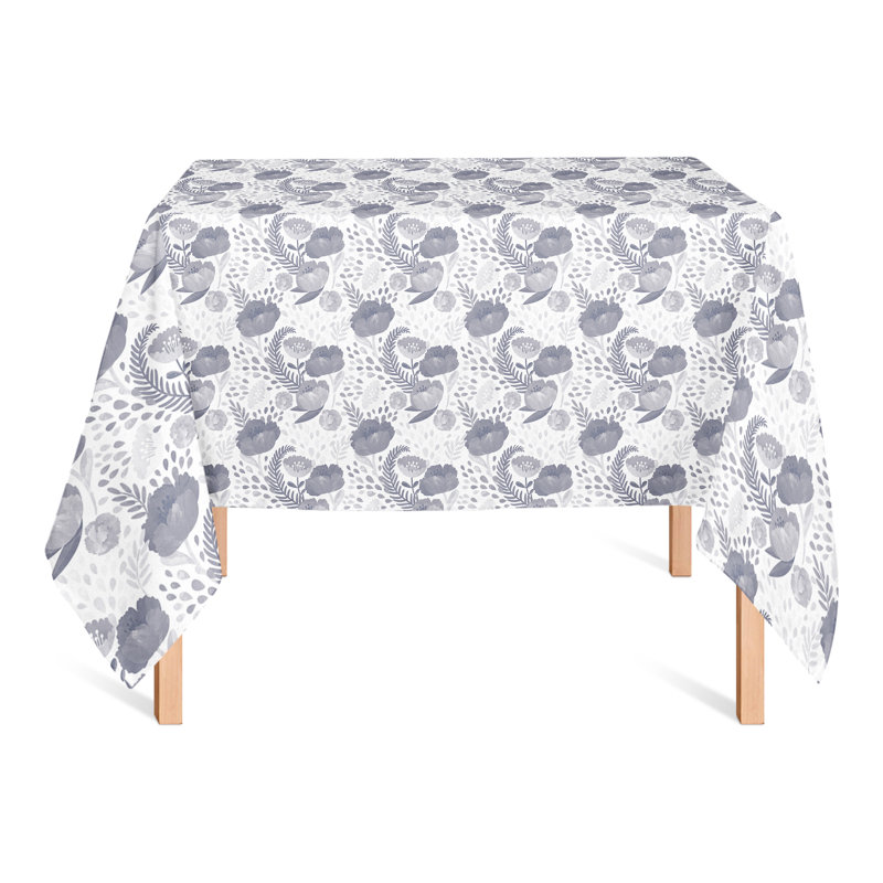 Simple Floral Yellow 2 Tablecloth, Blue