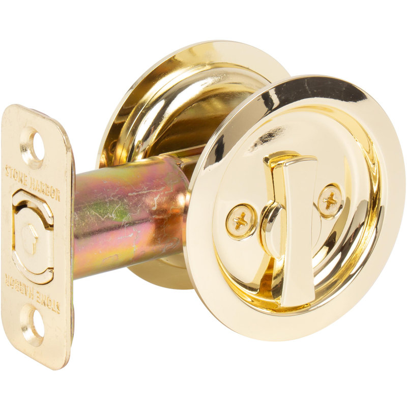 Serrure ronde pour porte escamotable, Laiton