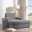 Canapé simple surdimensionné de 42 po, fauteuil en fausse fourrure de lapin avec porte-gobelets, méridienne rembourrée avec repose-pieds avec rangement et accoudoirs, canapé-lit avec siège profond pour le salon, appartement