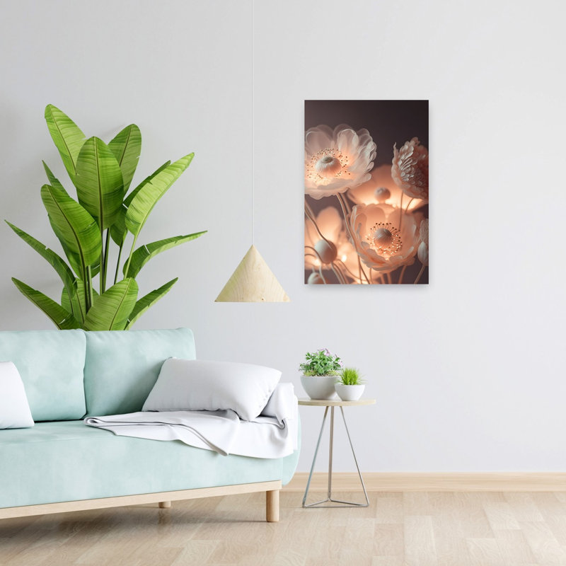 Affiche murale contemporaine et moderne « Fleurs », H 24 po x l 16 po