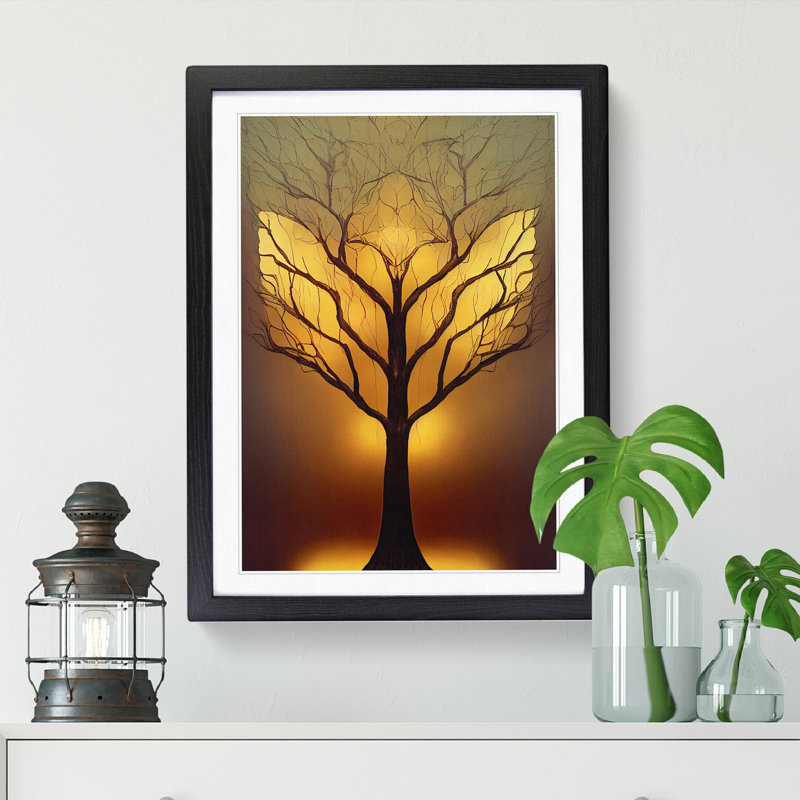 Ornate Tree Vol.2 - Picture Frame Print, Black, 64cm H x 46cm W x 2cm D