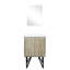Rustique 24 po Meuble-lavabo large pour la salle de bain avec comptoir en quartz blanc, miroir coulissant encadré 18, charnières à fermeture en douceur et surface de rangement intérieure, espace de rangement de l'armoire de fermeture ovale-129907876