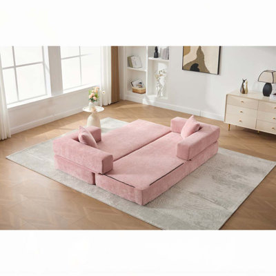 Canapé-lit pliant avec coussins Chenille