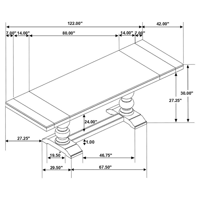 Ensemble de salle à manger 8 pièces, 8 pièces: table, 7 chaises