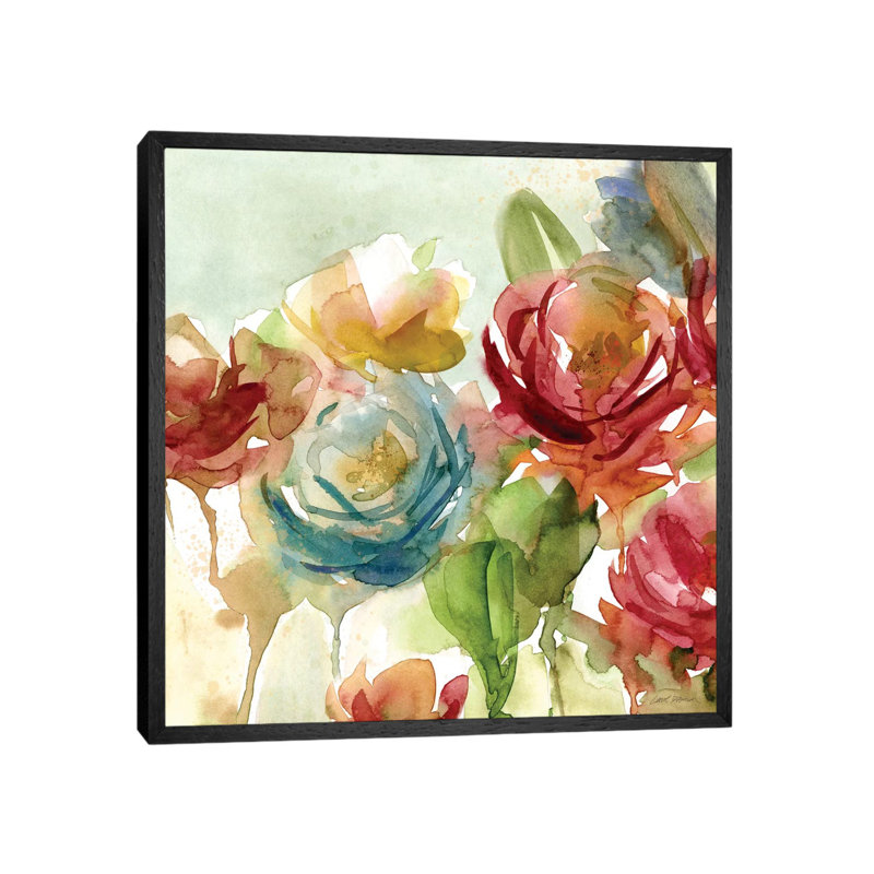 Secret Garden I by Carol Robinson - Painting on Canvas, 66.04 cm H x 66.04 cm W, Black Framed