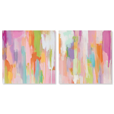 Sanasa Set Canvas Set of 2 Dopamine Decor Art by 