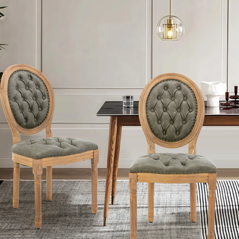 Upholstered Dining Side Chairs,Pine Green, Green