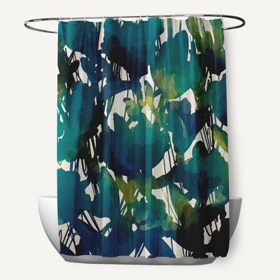 Rideau de douche simple à motif floral abstrait Akheelesh