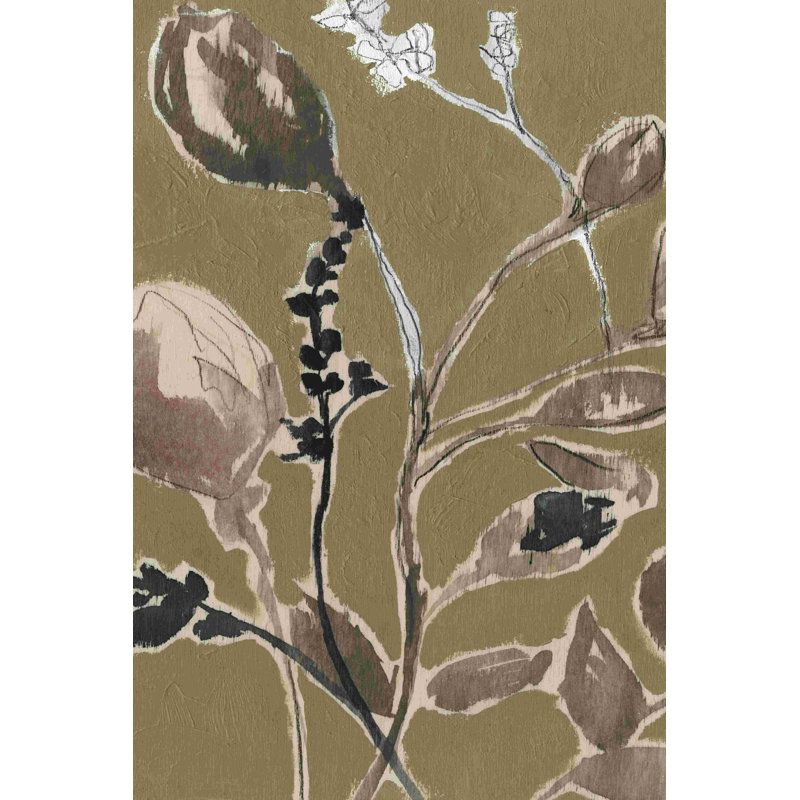 Mauve sur olive I, H 30 po x l 20 po