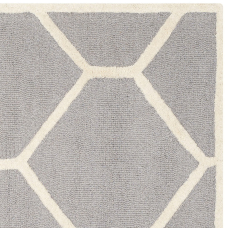 Deedgra Hand Tufted Wool Geometric Rug, Rectangle 5' x 8'