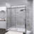 Chrome Frameless Shower Door, 60 X 72 Inch Single Sliding, 1/4" Tempered Glass With Zinc Roller Rail & Stainless Steel Handle-128545813