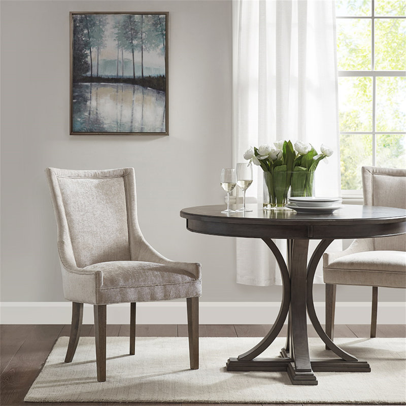 Set Of Two Dining Chairs With Soft Upholstery And Sturdy Construction