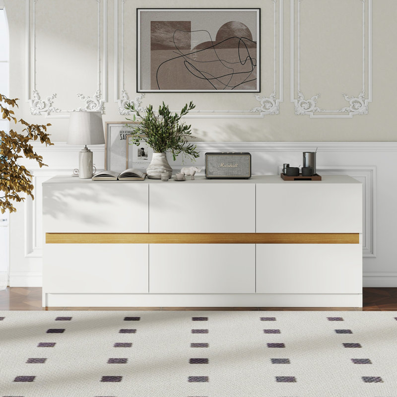 Commode de rangement à 6 tiroirs, Blanc