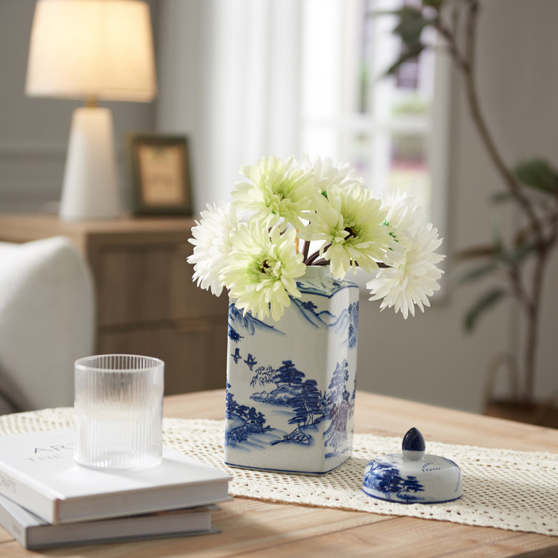 Shanquia Hand-Painted Porcelain Ginger Jar