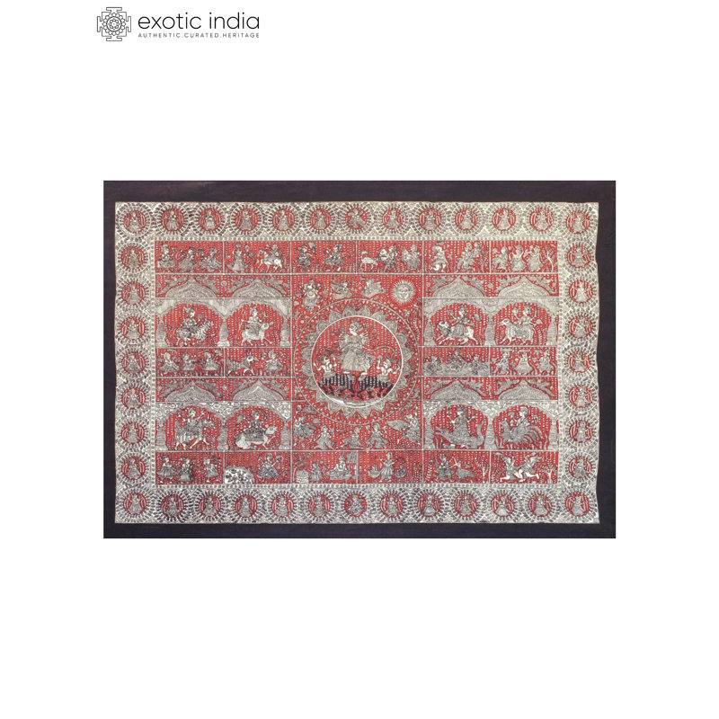 Goddess Vihat With Avatar | Natural Colours On Cloth | By Sohan Chitara