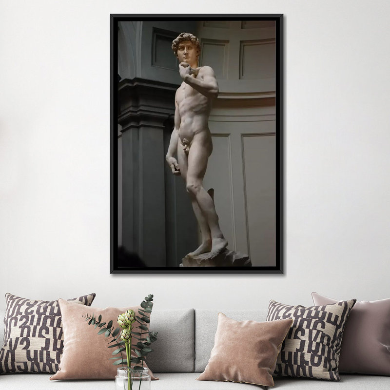 «David» par Michelangelo - Estampe numérique sur toile tendue avec châssis, H 48 po x l 32 po x P 1,5 po, Pas de tapis