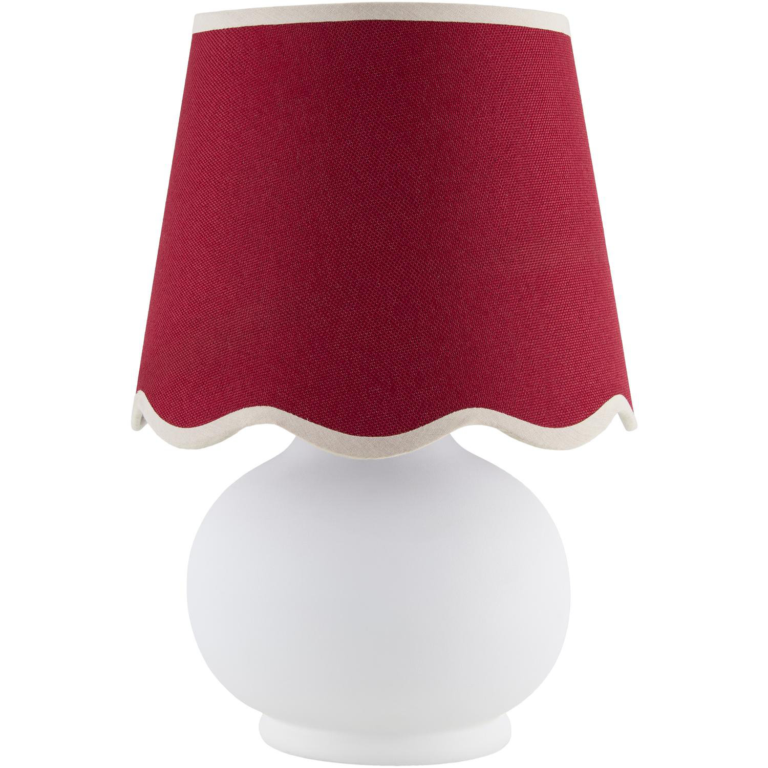Momsen Ceramic Bedside Lamp, White, Red