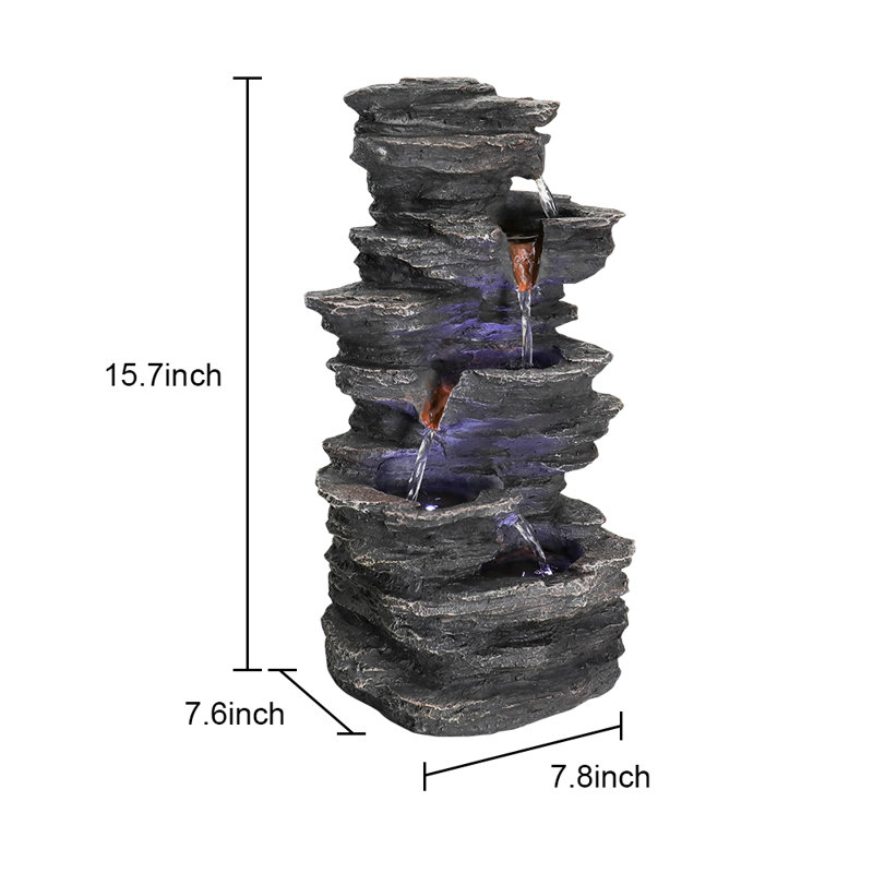 Fontaine d'intérieur à 5 niveaux pour cascade de table