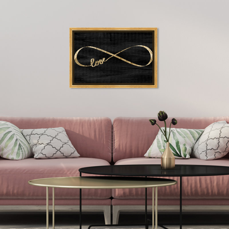 Sparkle Night - reproduction d'art textuel sur toile tendue, L 45 po x H 30 po, Cadre doré