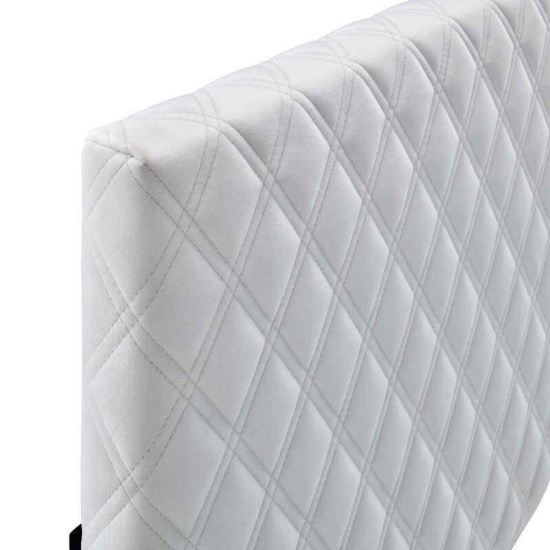 Angela Performance Velvet Headboard, King, White