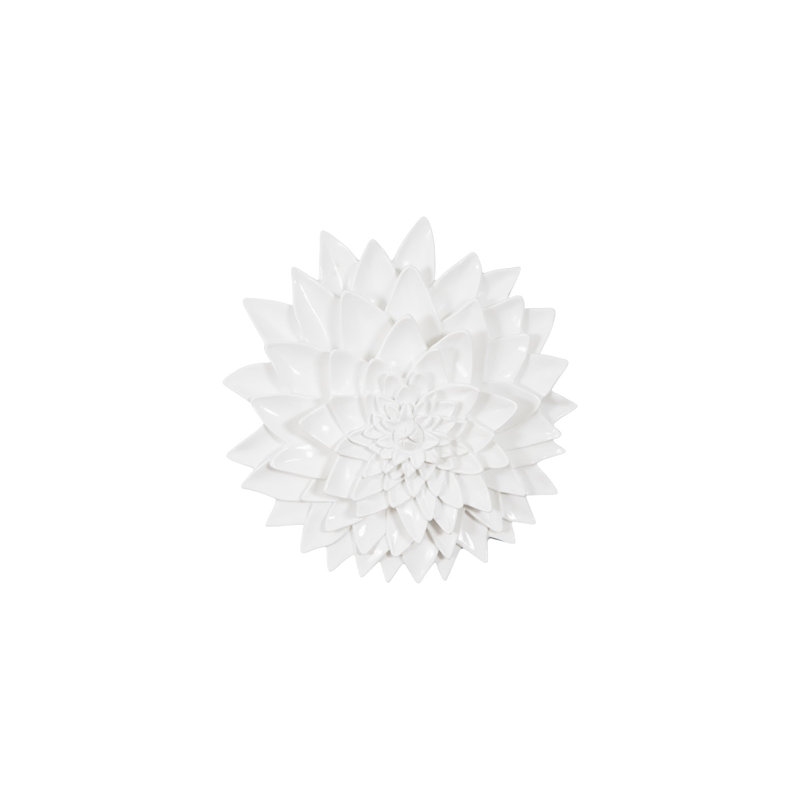 Dahlia Flower Wall Art, White