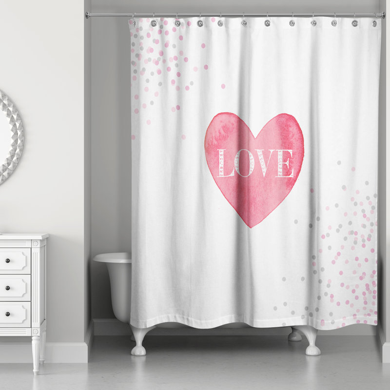 Rideau de douche simple polkas Claypool