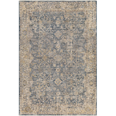 Gorsuch Oriental Machine Woven Slate/Beige Area Rug