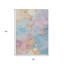 Tapis d'extérieur lavable abstrait bleu sarcelle doré et rose 3 pi x 5 pi