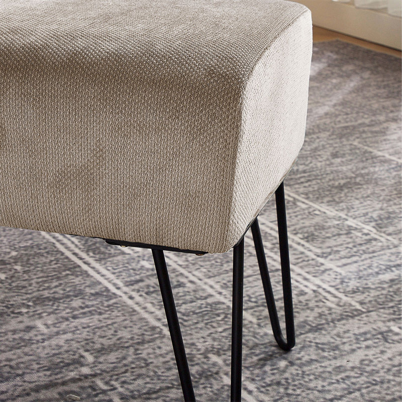 Avilla Upholstered Ottoman, Simply Taupe Polyester