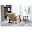Fauteuil à bascule de lecture Mid-Century moderne, revêtu de velours, couleur principale kaki, capacité maximale de 250 lb, fauteuil d'installation facile à assembler, assemblage simple
