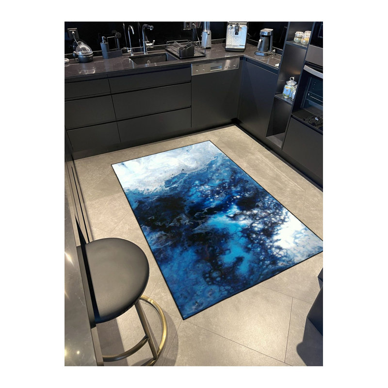 Tapis décoratif lavable à l'eau et à l'eau, Sous-tapis carré 3 pi 3 po inclus