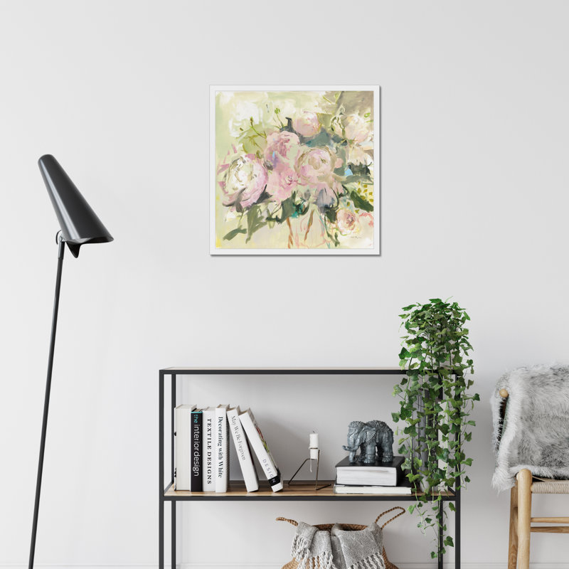 Peonies With Sage by Marilyn Hageman - Painting, White Framed Paper Print, 55cm H x 55cm W