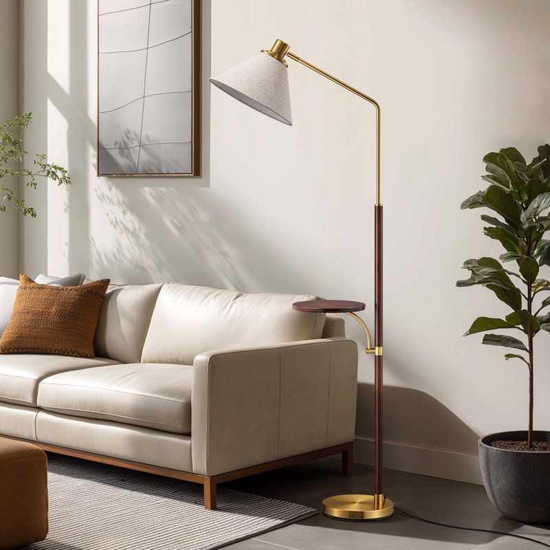 63'' Dimmable Tray Table Floor Lamp With Remote Control (Bulb Included)