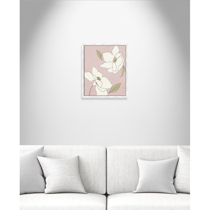 Oleander blanc - cadre photo, Blanc, H 19 po x l 16 po x P 0,75 po