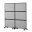 Ensemble de 2 cloisons de séparation de bureau 72 po x 66 po, cloisons de séparation en polyester et 45 cloisons en acier réduit le bruit et les distractions visuelles, gris clair