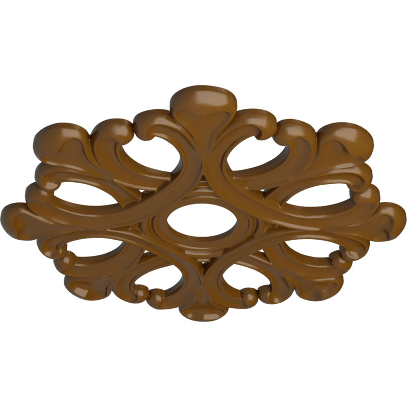 Médaillon de plafond ange Endurathane, DE 20 7/8 po x P 3 5/8 po x P 1 po (convient aux auvents jusqu'à 4 3/8 po), fini acajou brossé peint à la main