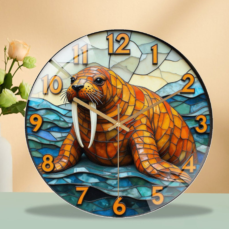 Horloge murale Walrus, horloge murale 12 po