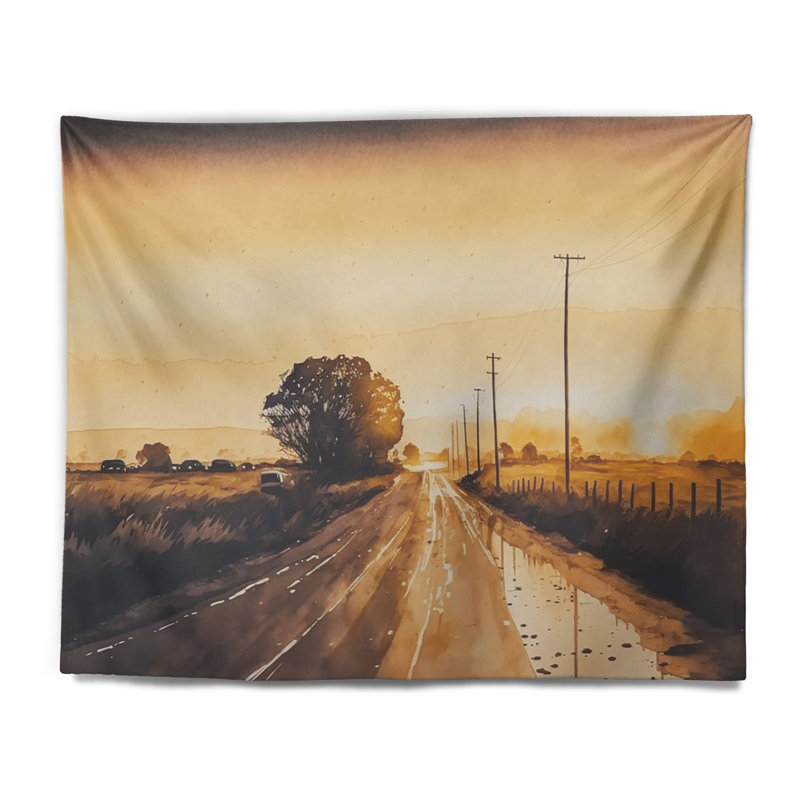 Tapisserie polyester polyester pendant l'heure dorée VI, H 32 po x l 39 po