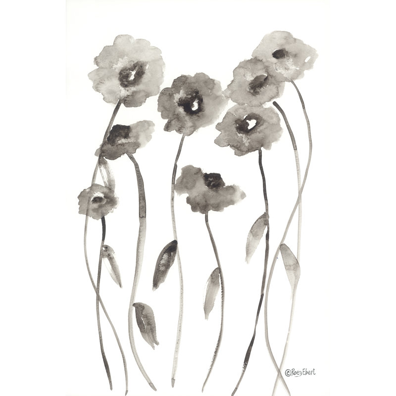 " Dark Poppies II ", 18" H x 12" W, No, Wrapped Canvas