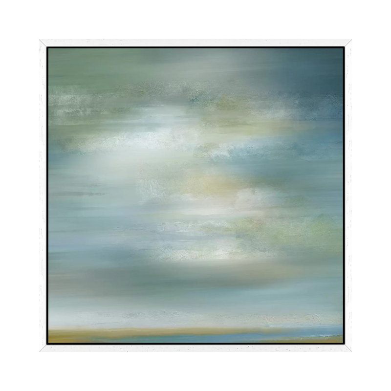 Misty Clouds - Painting on Canvas, 93.98 cm H x 93.98 cm W, White Framed