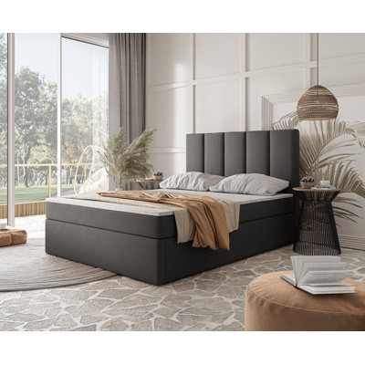 Boxspringbett Jinesh mit Topper und Bettkasten