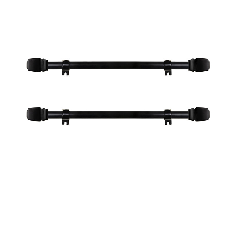 Tringle à rideaux simple réglable 12 "à 20" Damany, Noir