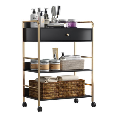 Large Capacity Makeup Organizer With Drawers-premium Vanity Makeup Organizer For Skincare & Hair Tools-bathroom Organizers And Storage With 4 Rotating Wheels