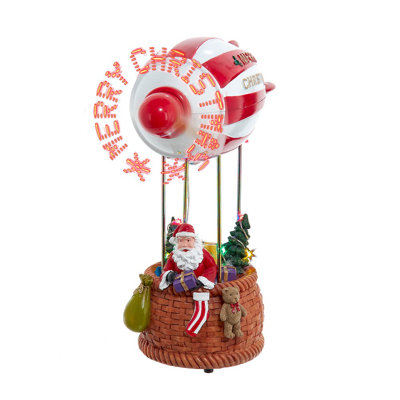 Kurt Adler's 8" Battery Operated Musical Santa Hot Air Balloon Table Piece