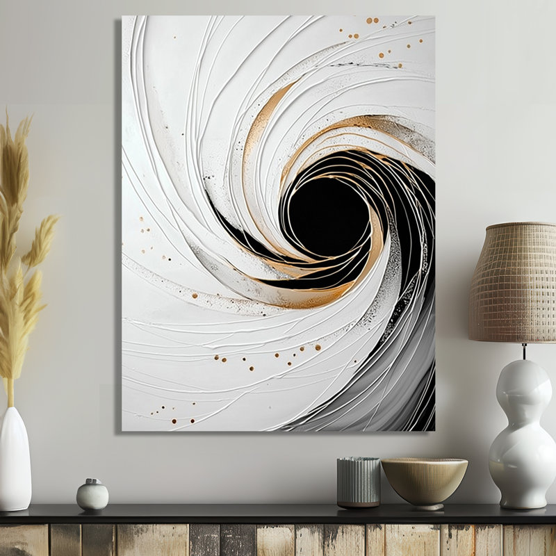 «Minimal Abstract Spiral Soft Convergence VI», impression sur métal, H 20 po x l 12 po x P 0,84 po