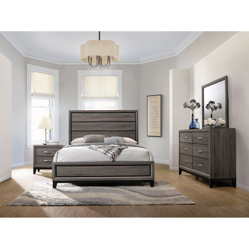 Ensemble de chambre avec lit à panneaux 4 pièces Carina, Très grand