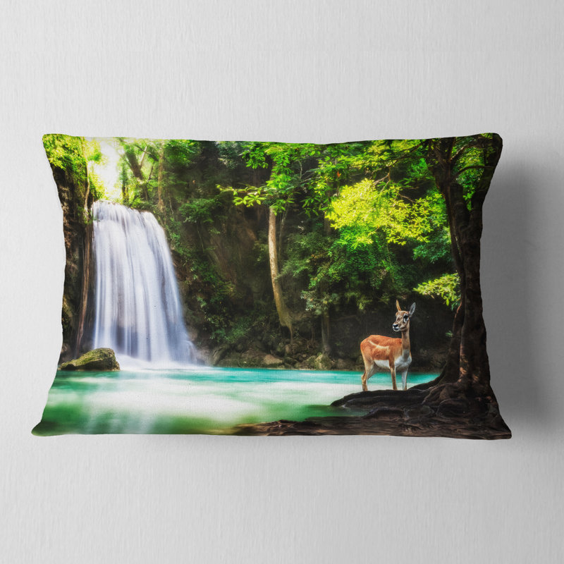 Coussin lombaire paysage cascade Erawan