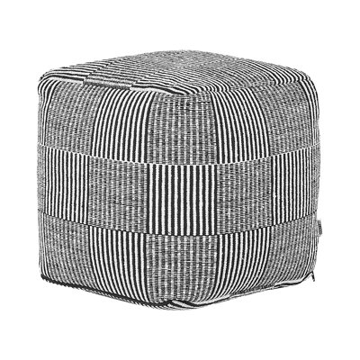 PANDRAN 40cm Wide Square Striped Cube Ottoman
