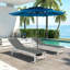 Parasol d'extérieur à 3 niveaux 10 pi 10 po en aluminium auto-inclinable - bleu foncé
